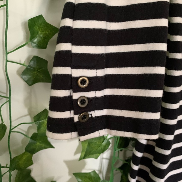 Black and white striped heavy cotton dress - Picture 2 of 4